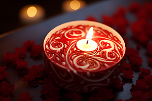 爱心蜡烛浪漫情人节摄影图