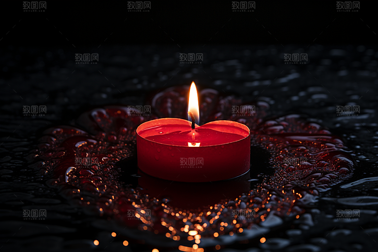 爱心蜡烛高清幸福摄影图