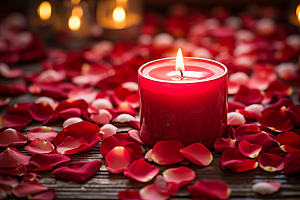 爱心蜡烛情人节浪漫摄影图