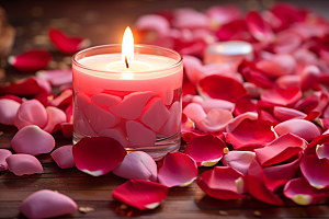爱心蜡烛浪漫美满摄影图