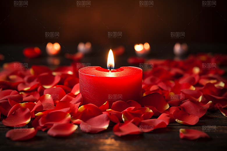 爱心蜡烛美满520摄影图