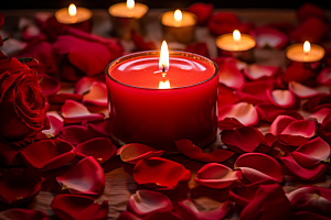 爱心蜡烛情人节浪漫摄影图