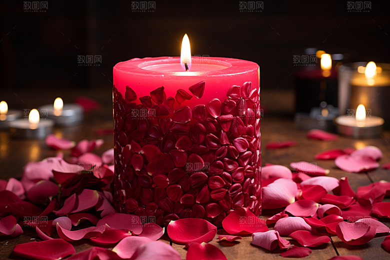 爱心蜡烛美满520摄影图