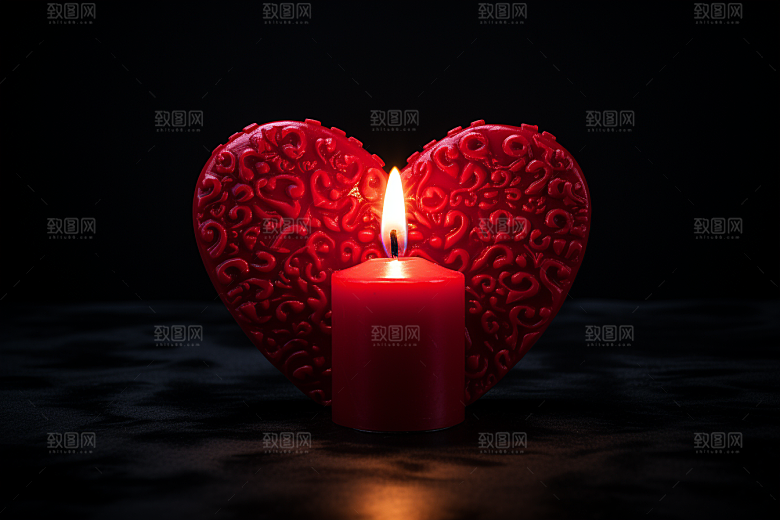 爱心蜡烛美满520摄影图