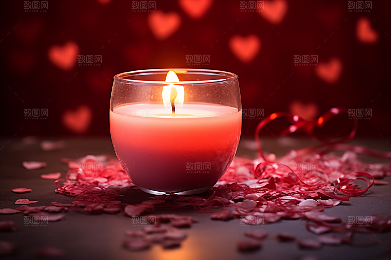 爱心蜡烛幸福520摄影图