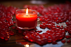 爱心蜡烛浪漫幸福摄影图