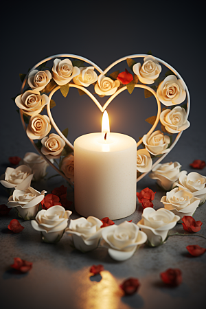 爱心蜡烛高清爱情摄影图