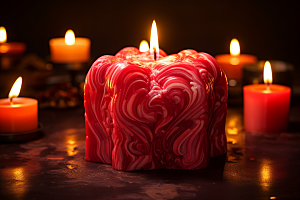 爱心蜡烛爱情情人节摄影图