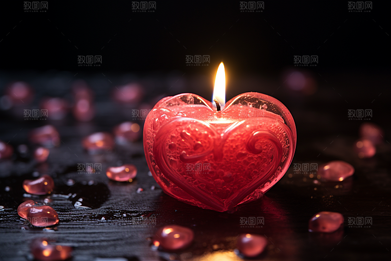 爱心蜡烛高清520摄影图