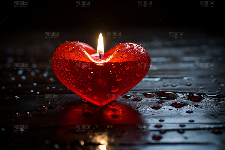 爱心蜡烛520幸福摄影图