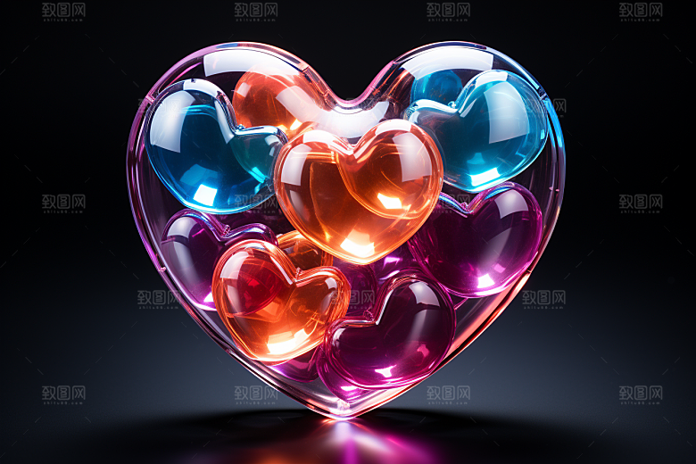 爱心设计3D素材