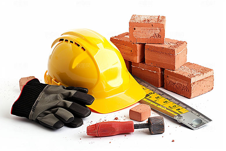 安全用品建筑安全生产月摄影图