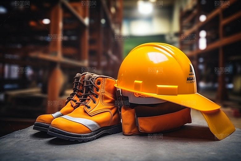 安全帽建设五一劳动节摄影图