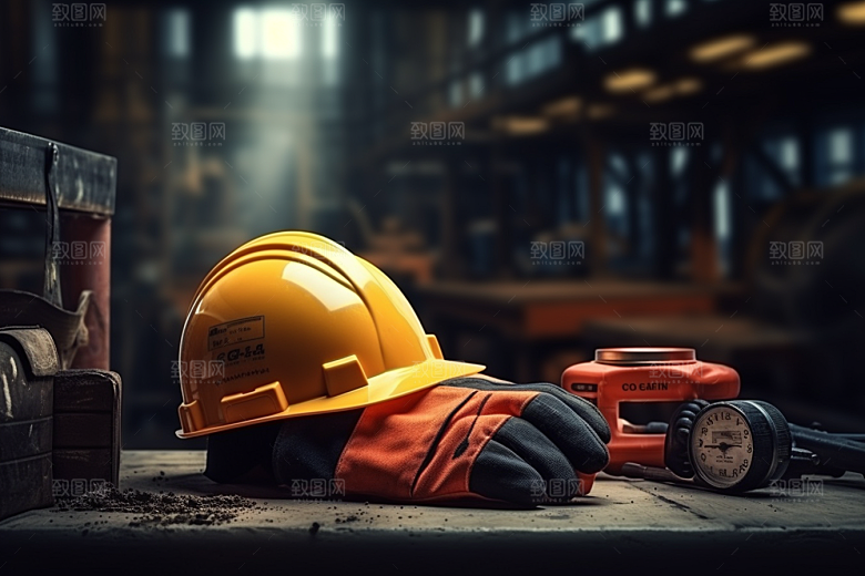 安全帽工地工人摄影图