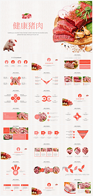 健康新鲜肉类PPT模板