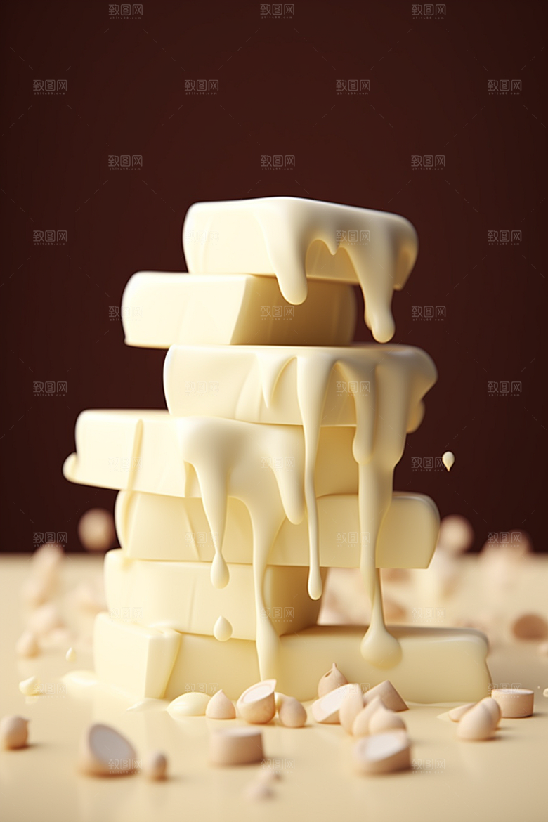 白巧克力美食点心摄影图