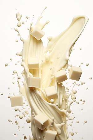 白巧克力美味牛奶摄影图