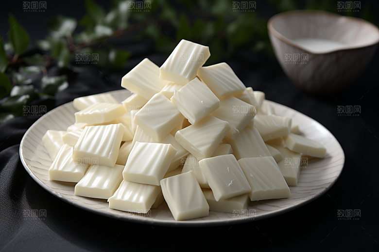 白巧克力点心美味摄影图