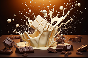 白巧克力零食美食摄影图