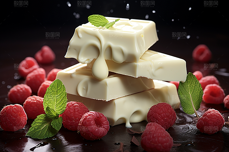 白巧克力高清美味摄影图