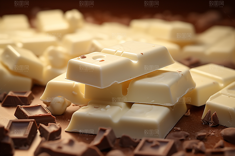 白巧克力美味美食摄影图