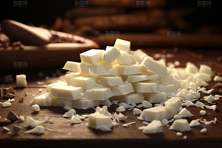 白巧克力零食美味摄影图