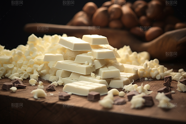 白巧克力美味零食摄影图