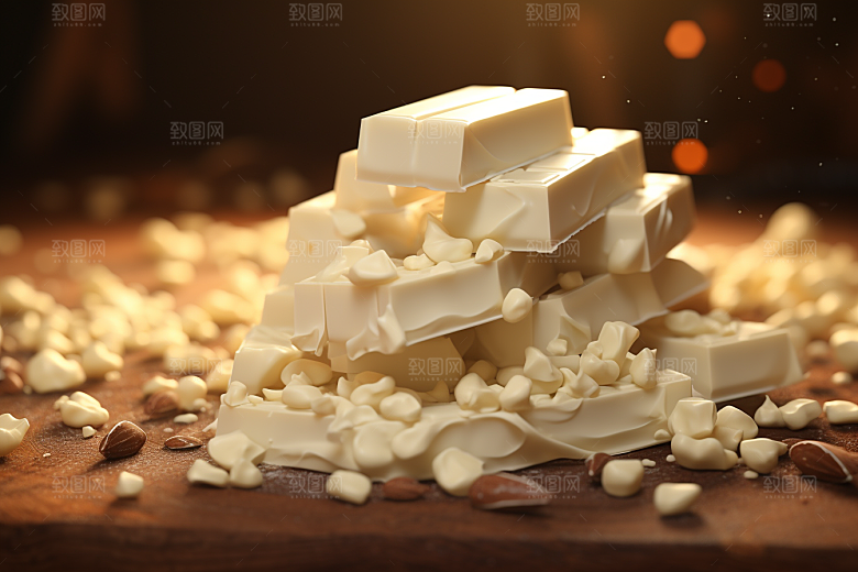 白巧克力美食点心摄影图