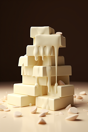白巧克力牛奶美味摄影图