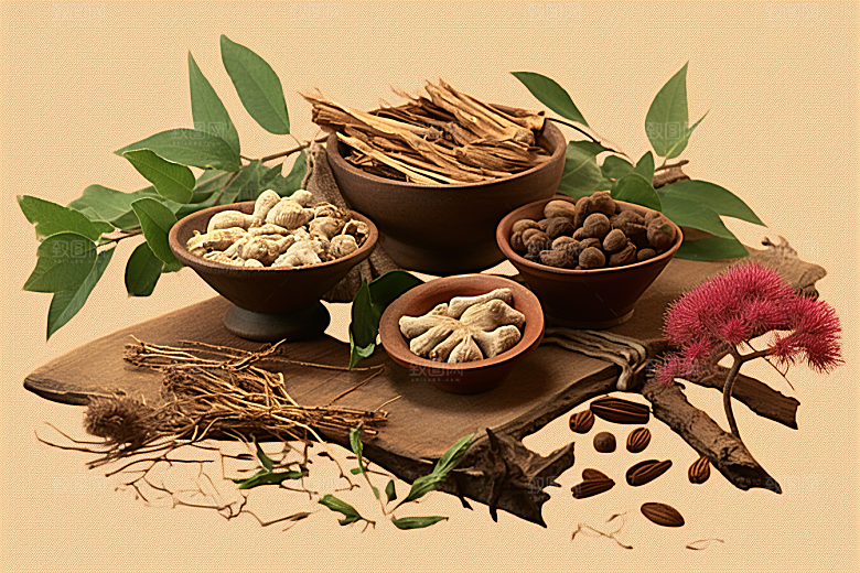 白术手绘保健插画