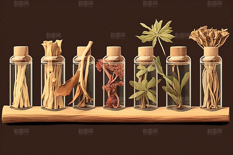白术中医中药材插画