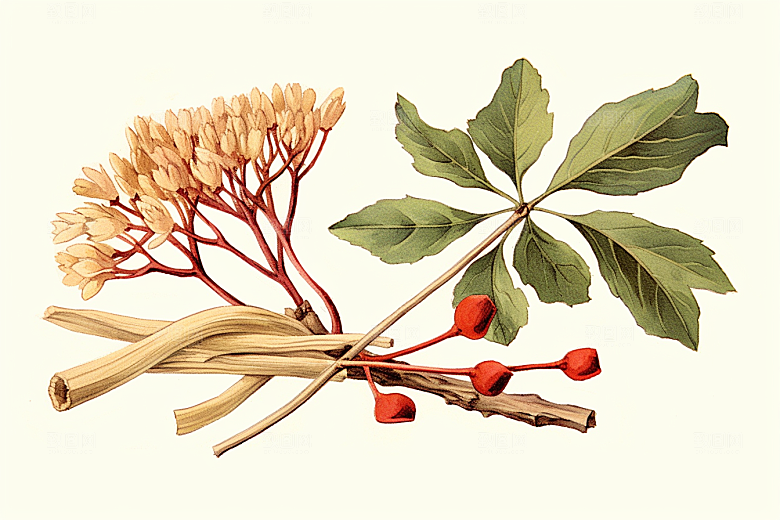 白术中医药方插画