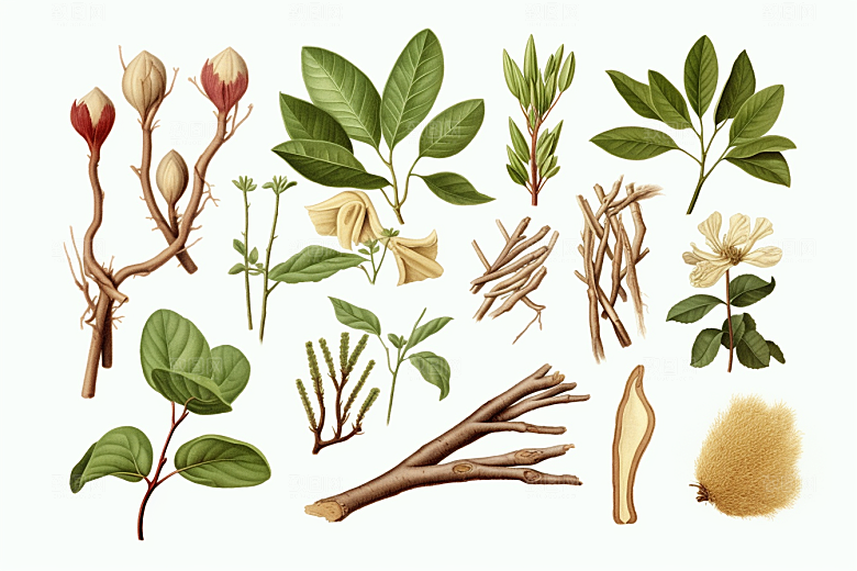 白术中医医疗插画