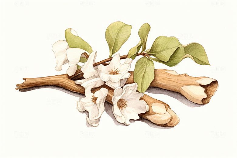 白术中药材手绘插画