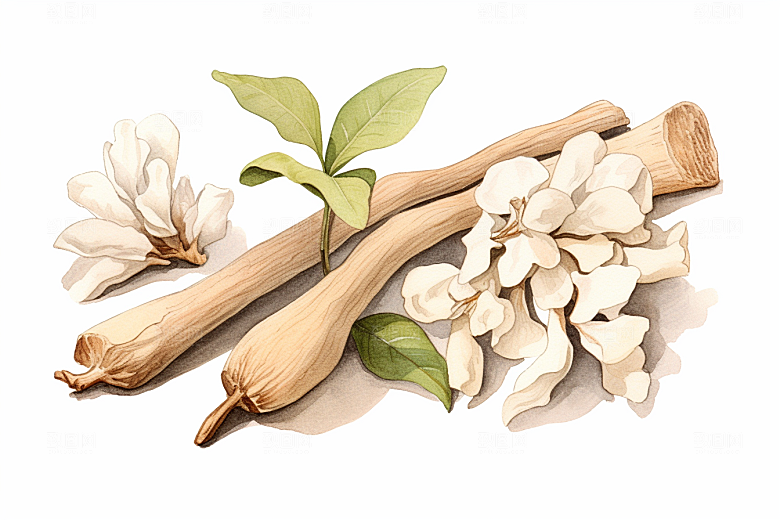 白术药方养生插画