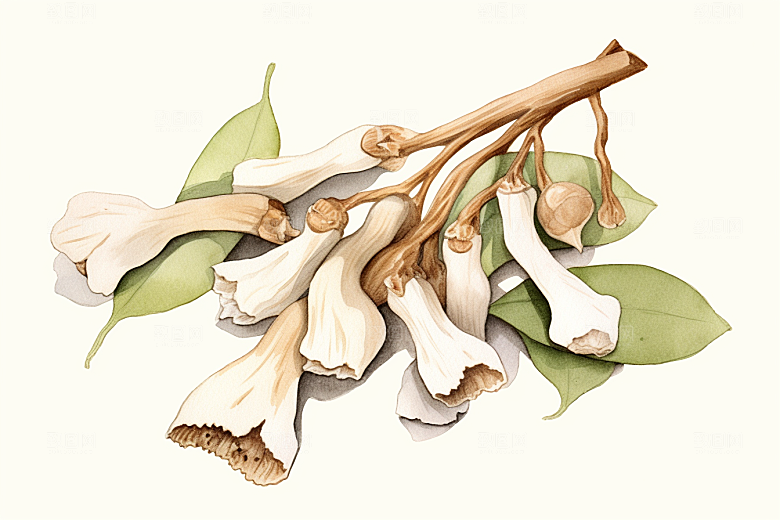 白术植物医疗插画