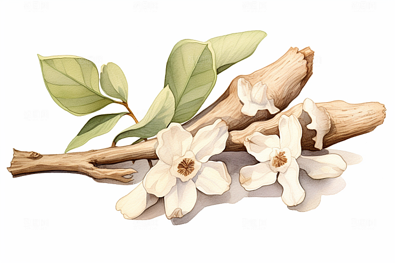 白术植物医疗插画