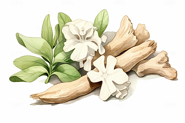 白术医学中药材插画