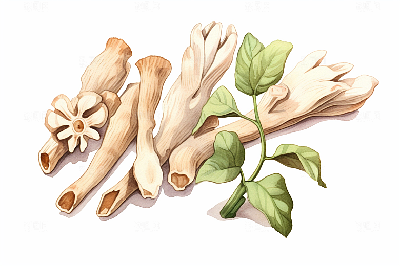 白术中医植物插画