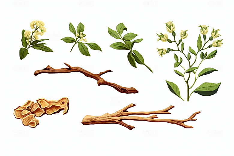 白术中草药医学插画