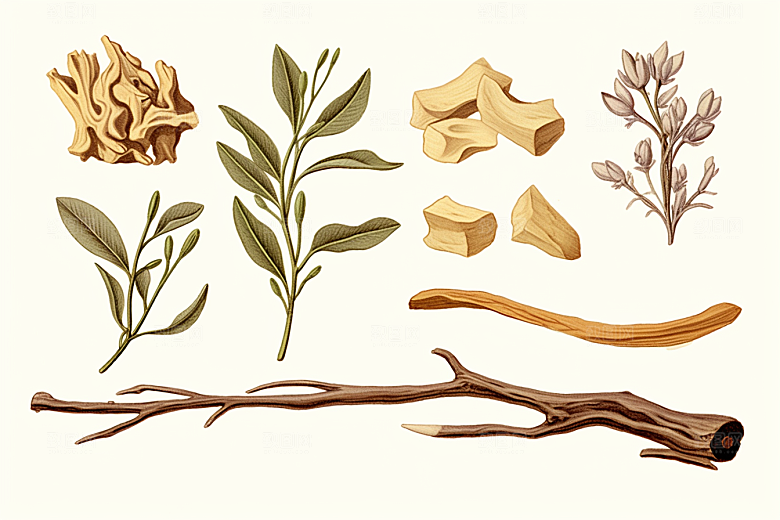 白术中医药方插画