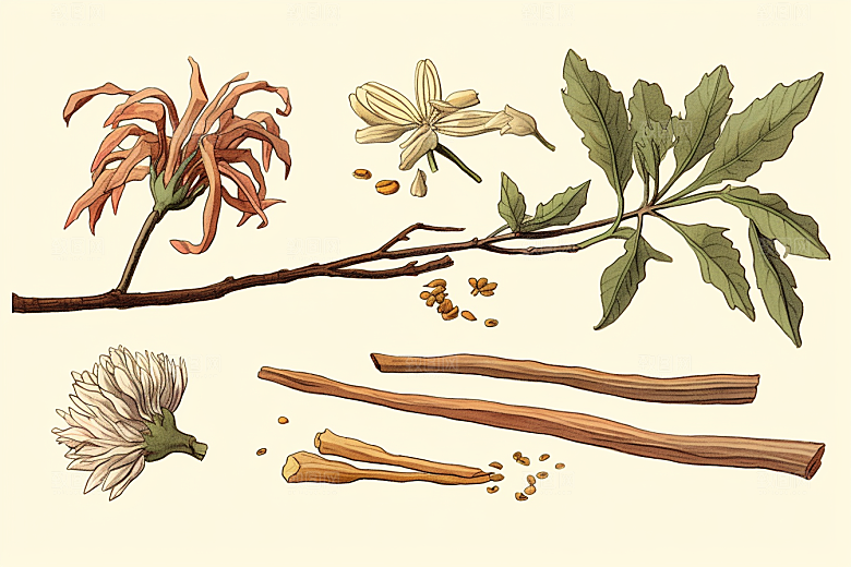 白术中医药方插画