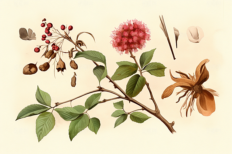 白术药方医学插画