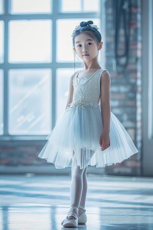 儿童芭蕾舞芭蕾肖像摄影图