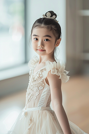 儿童芭蕾舞肖像优雅摄影图