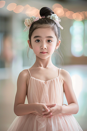 儿童芭蕾舞可爱优雅摄影图