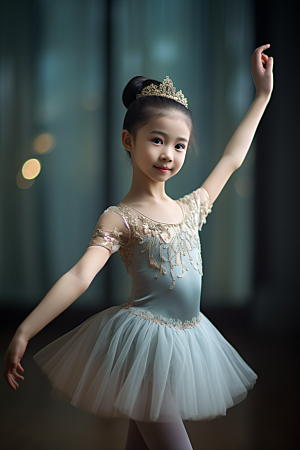 儿童芭蕾舞培训可爱摄影图