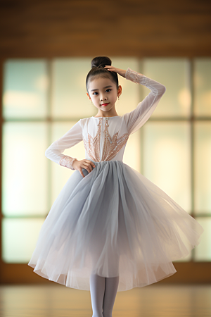 儿童芭蕾舞基本功人物摄影图