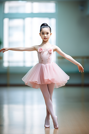 儿童芭蕾舞舞蹈肖像摄影图