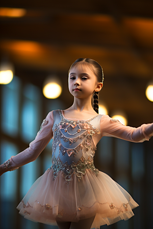 儿童芭蕾舞可爱基本功摄影图